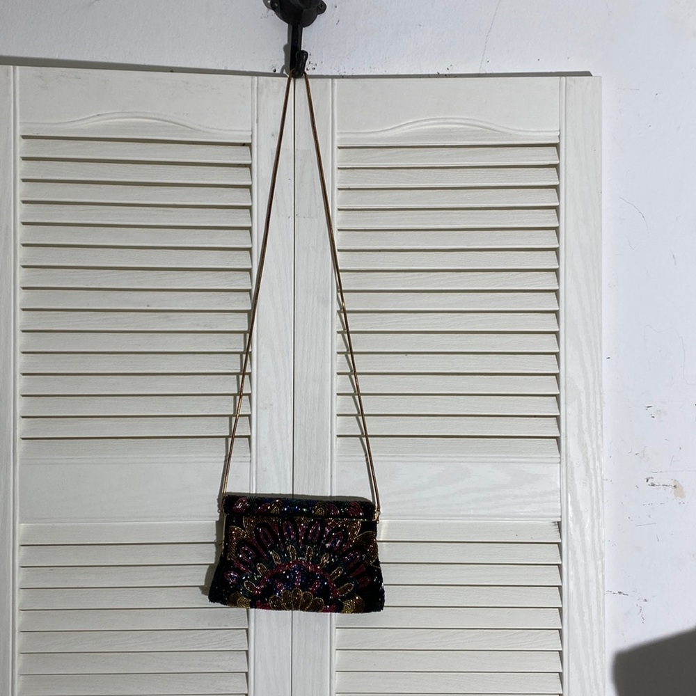 Multicolor beaded purse small